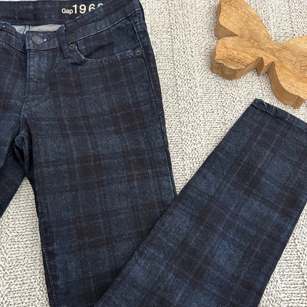 GAP 1969 Plaid Denim Jeans Always Skinny